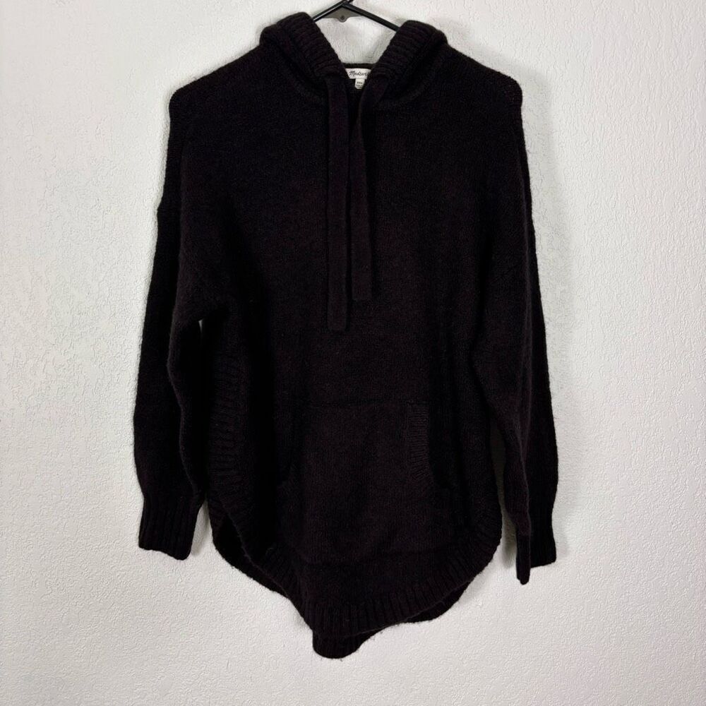 Madewell Purpleish-Brown Hooded Wool Blend Pullover Sweater Size‎ XXS